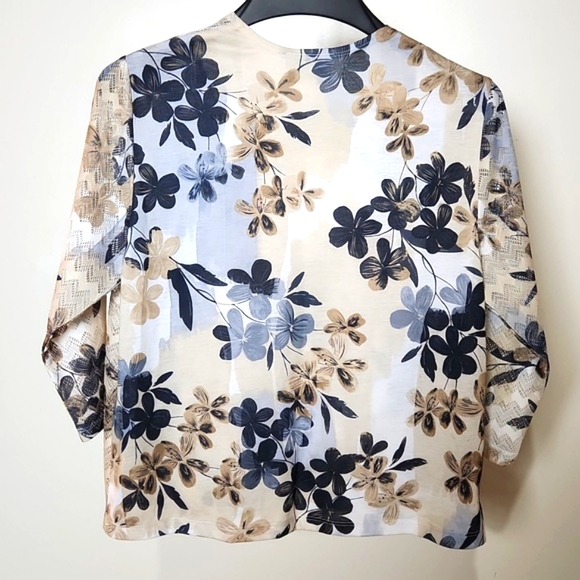 Alfred Dunner Petite 3/4 sleeve Blue and Floral Blouse Size-PS New witho… - Picture 4 of 8